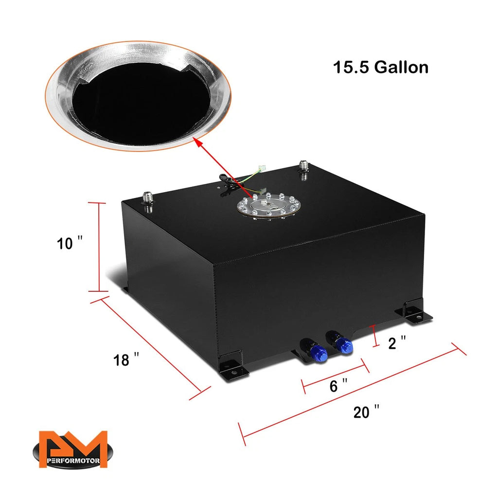 15.5 Gallon Aluminum Fuel Cell Tank for Universal Applications (Lightweight)