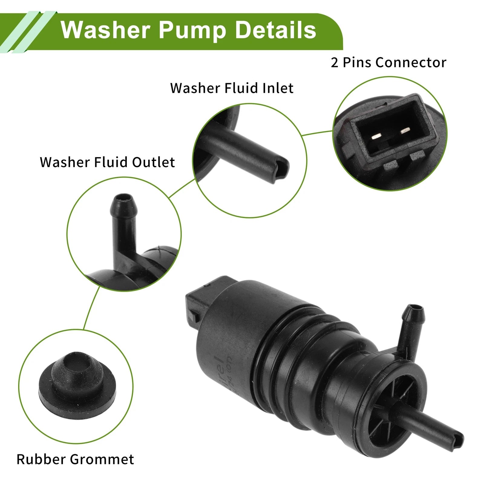 Windshield Washer Pump with Grommet for Alfa Romeo 4C (2015–2020) No. 90585761