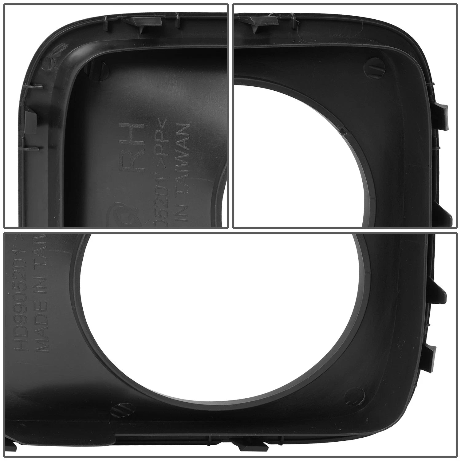 Fog Light Bezel Cover for Honda Pilot (2009–2011) Right Passenger Black