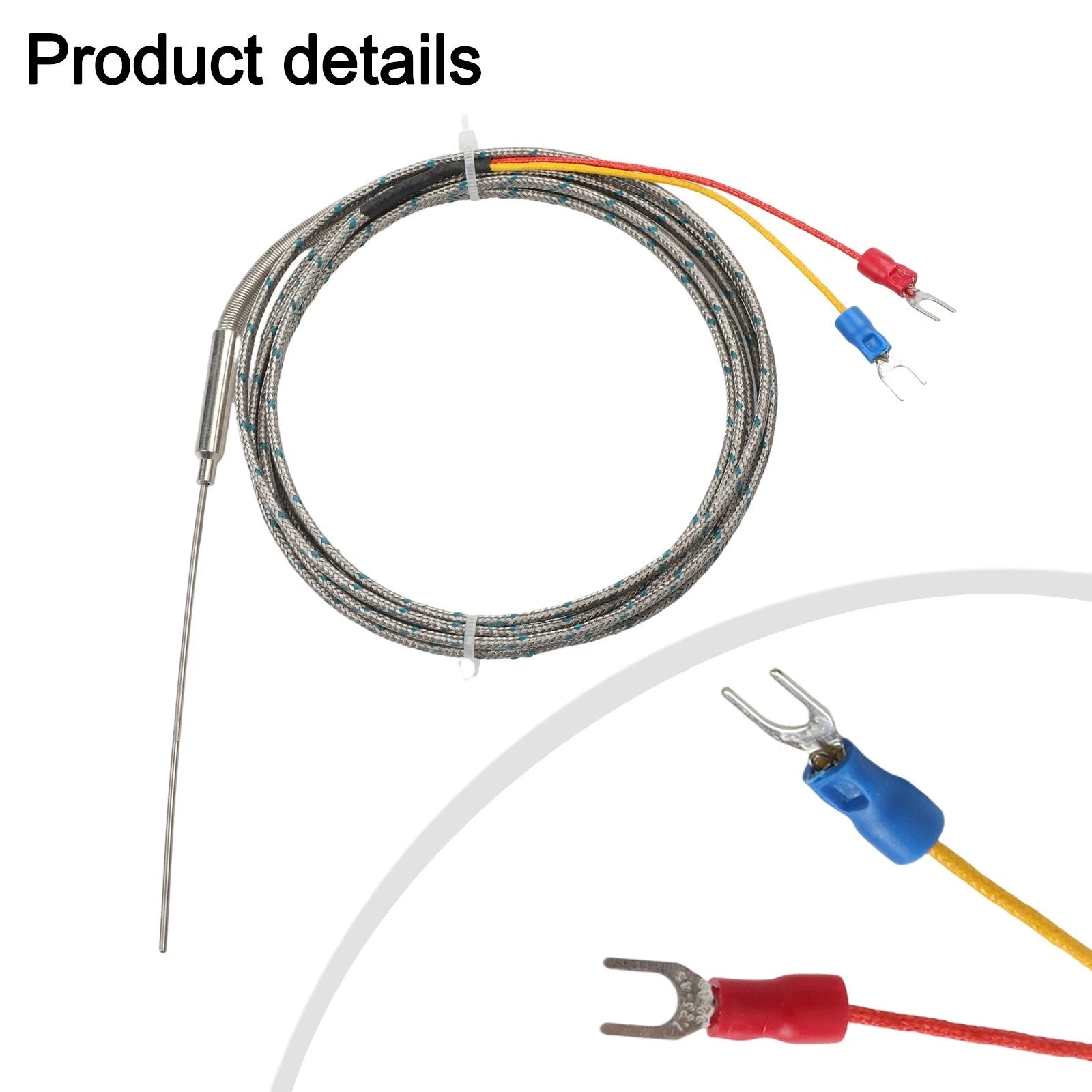 Thermocouple Probe J Type 90 x 1.5mm 2M for Accurate Temperature Readings