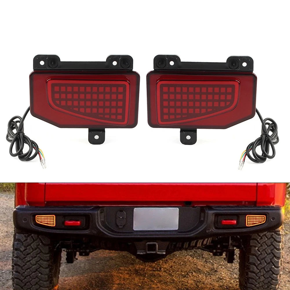 Set of 2 LED Rear Reflector Tail Light Brake Lamps for Jeep Gladiator (2019–2023)