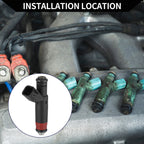 Fuel Injector No. 53032145AA for Dodge Ram 1500 (2002–2003) 4.7L Black