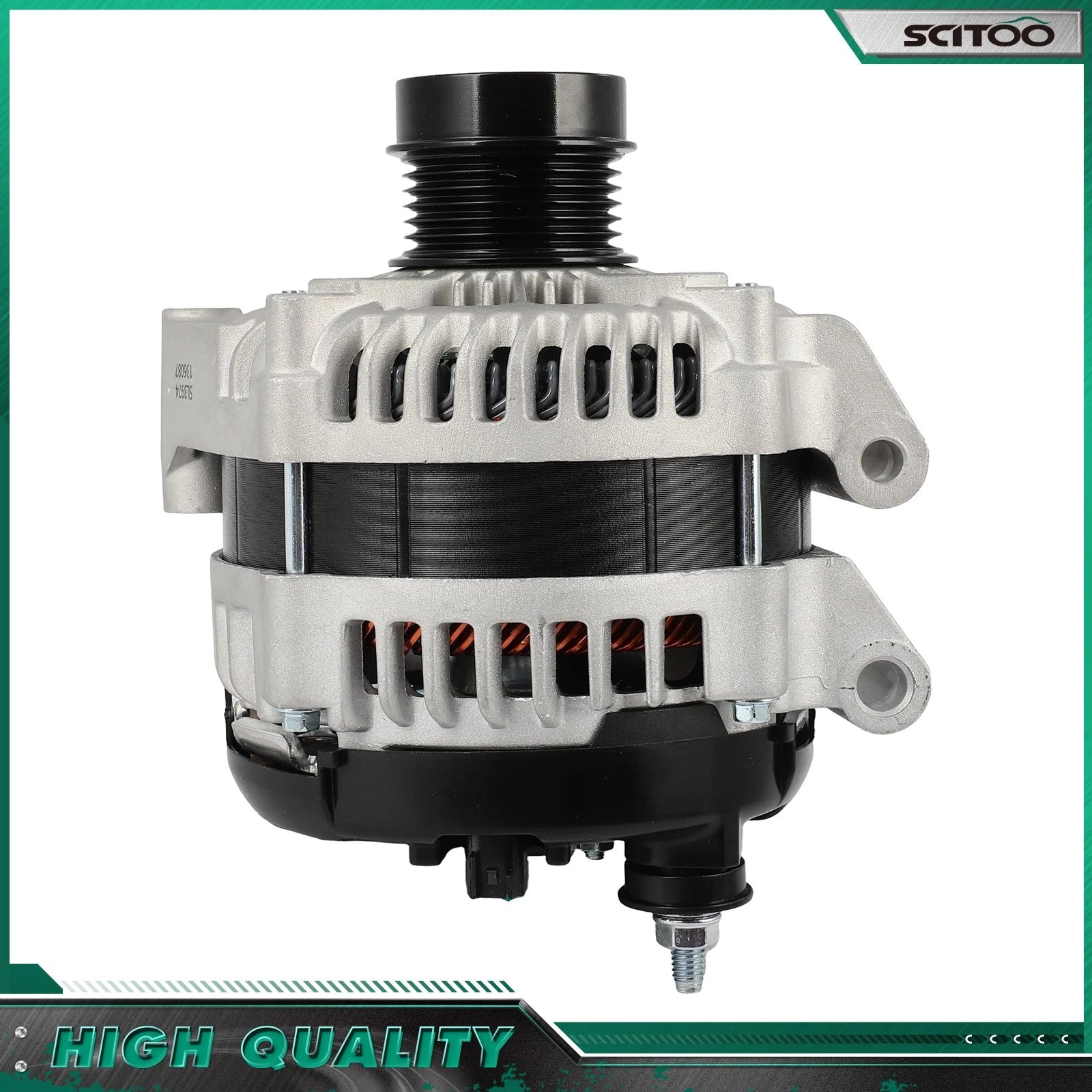 180A Alternator for Jeep Cherokee (2014) V6 3.2L CW 6-Groove Pulley 12887