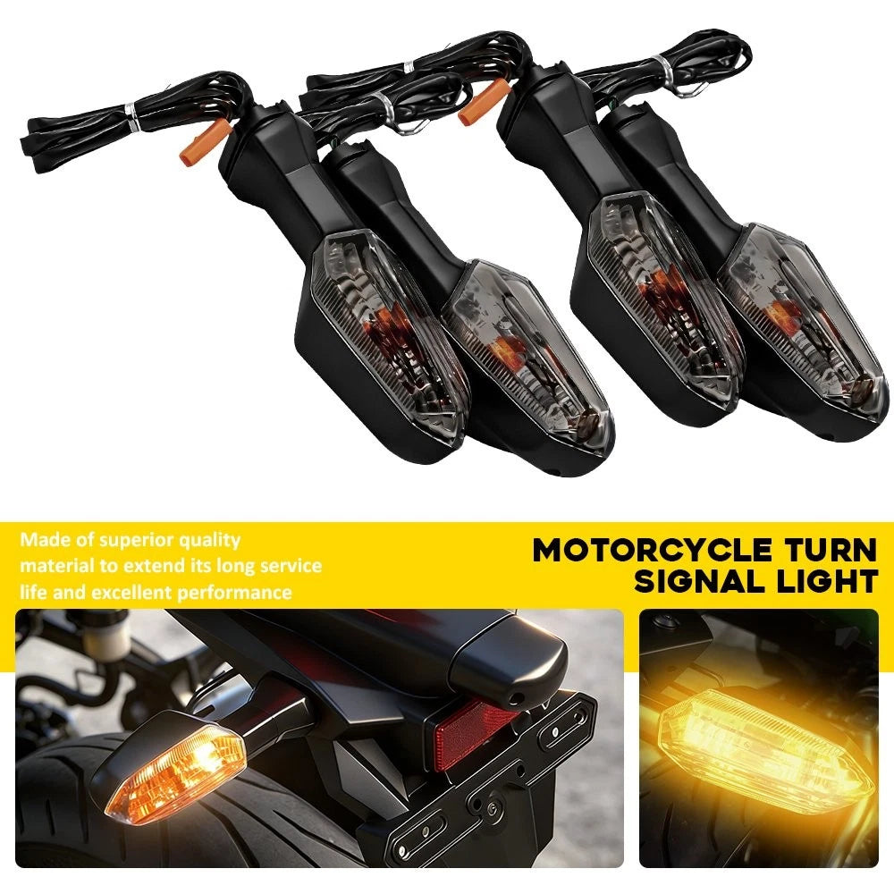 4X Front Smoked Turn Signal Light for Kawasaki Ninja 1000 (2011–2017) Versys 650