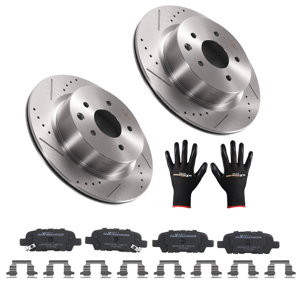 Rear Brake Rotors and Pads Kit for Nissan 350Z (2006–2009) / 370Z (2009–2019) 31387