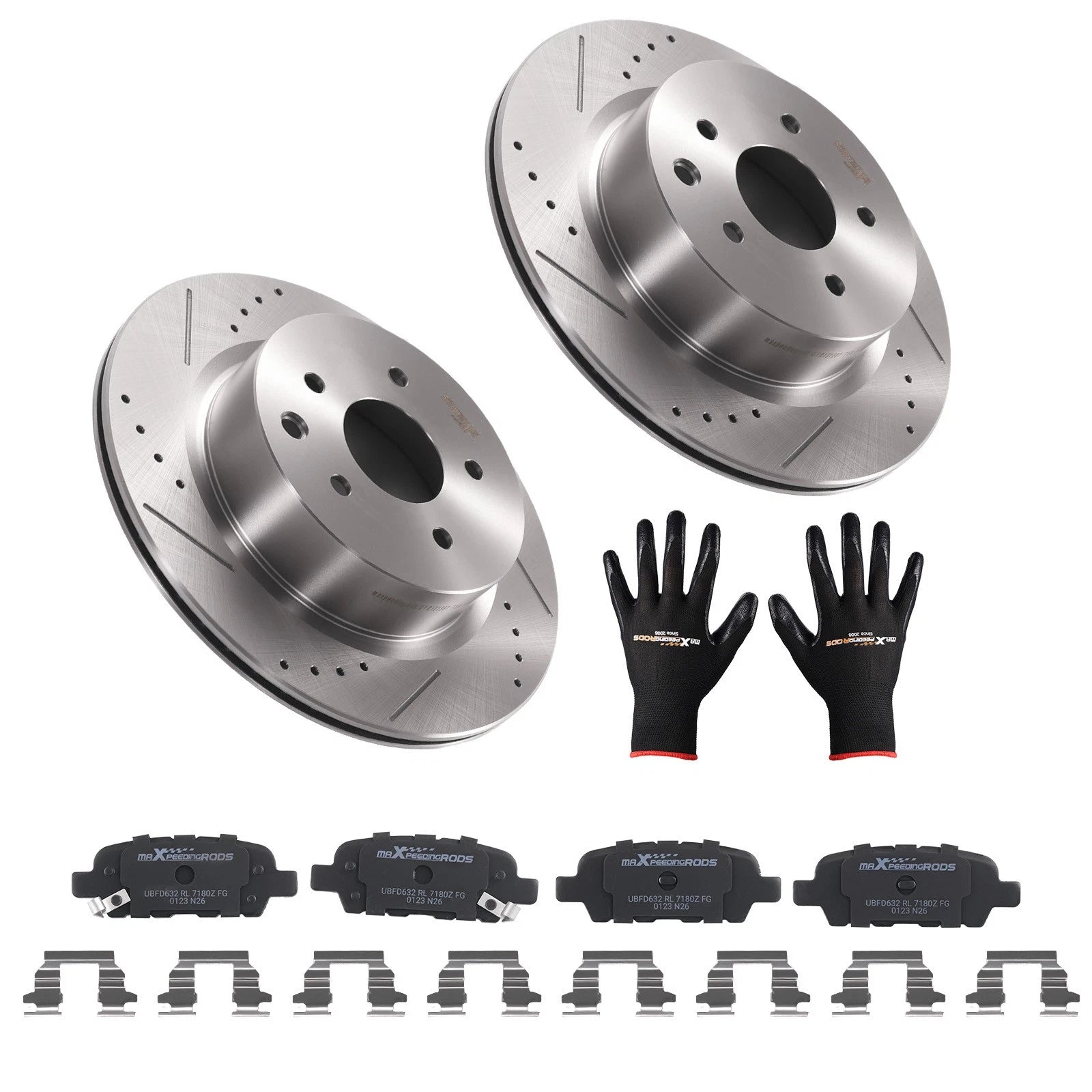Rear Brake Rotors and Pads Kit for Nissan 350Z (2006–2009) / 370Z (2009–2019) 31387
