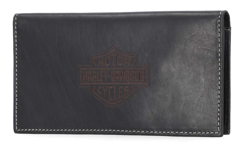 Leather Bi-Fold Wallet for Harley-Davidson (Men's, Black)