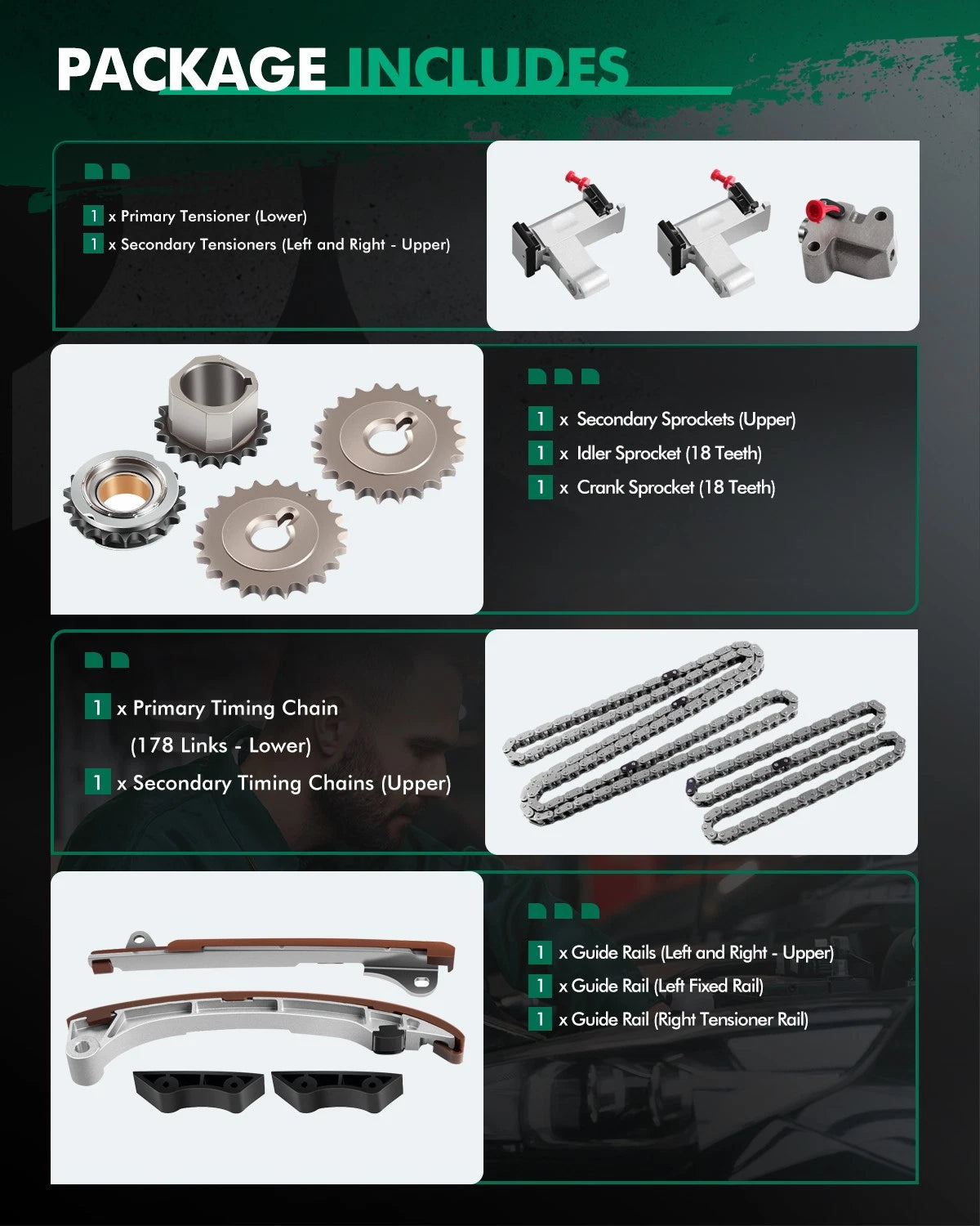 Timing Chain Kit for Toyota 4Runner Tacoma Tundra (2003–2012) 4.0L V6