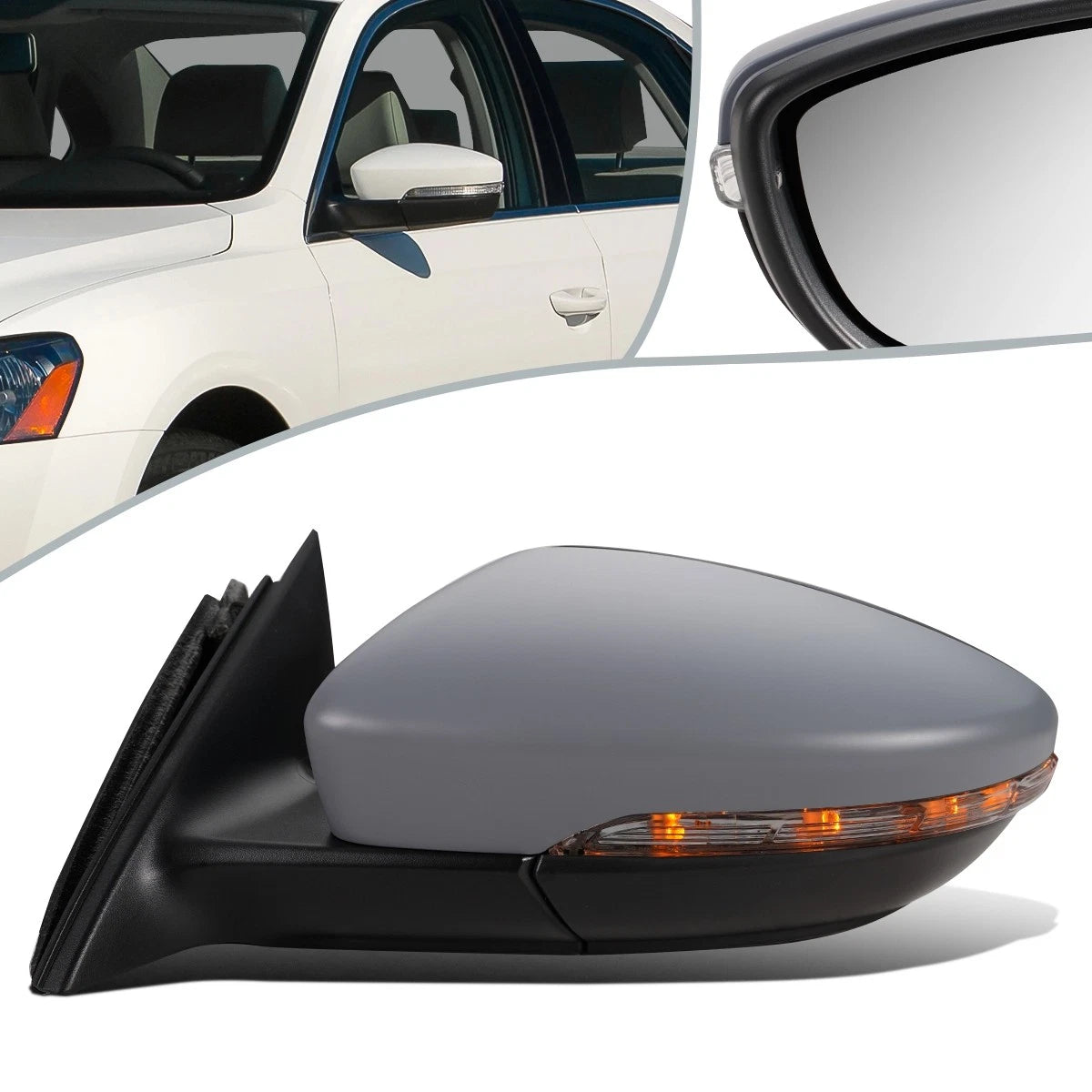 Powered Heated Driver Side Door Mirror for Volkswagen Passat (2012) VW1320155