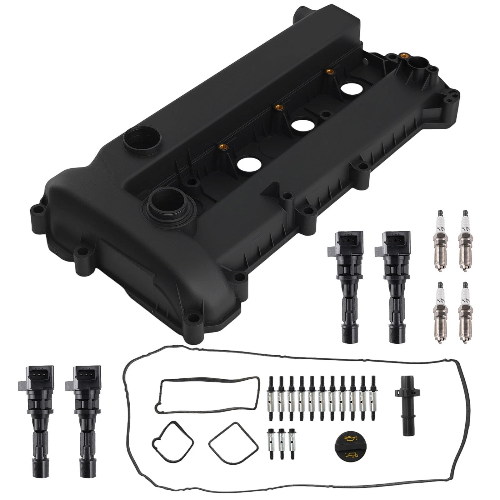 Ignition Coils + Valve Cover Kit w/ Oil Cap for Mazda 3 5 6 CX-7 (2004–2013)