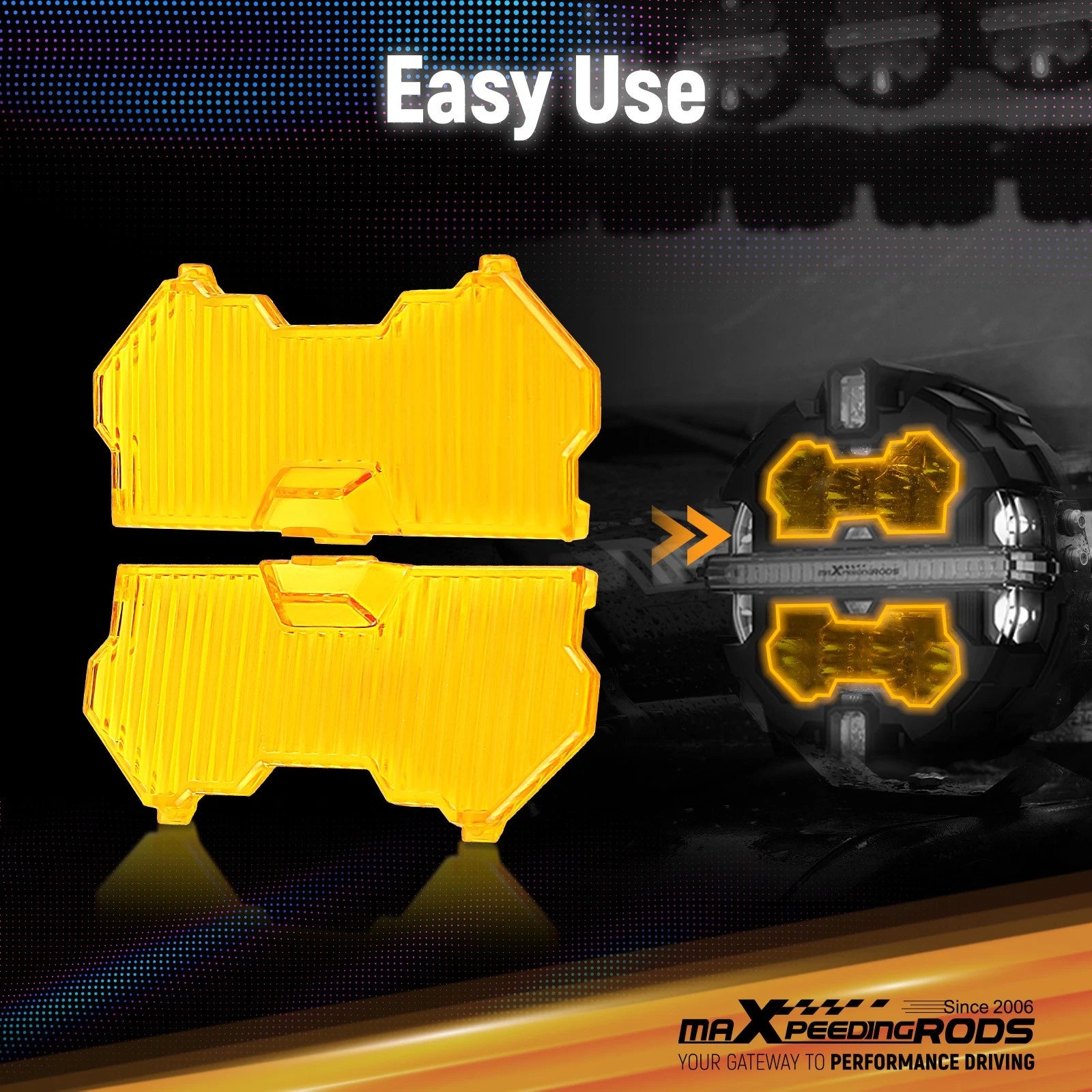 Amber Lens Protector for 5" Round LED Driving Light Pods for Universal (—)