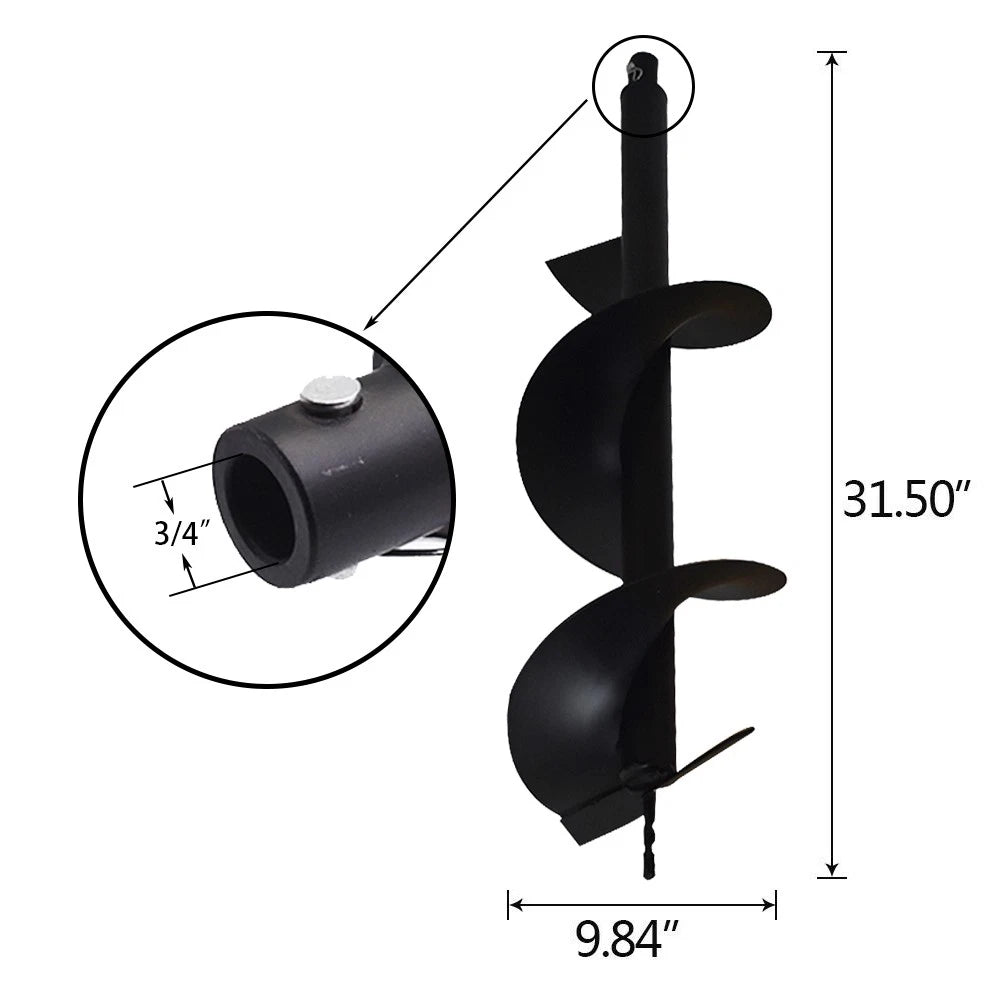 10" Earth Auger Drill Bits for Gas Powered Post Hole Digger