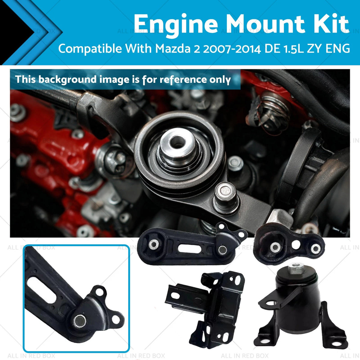 4X Engine Mount Kit for Mazda 2 (2007–2014) DE 1.5L 4cyl ZY