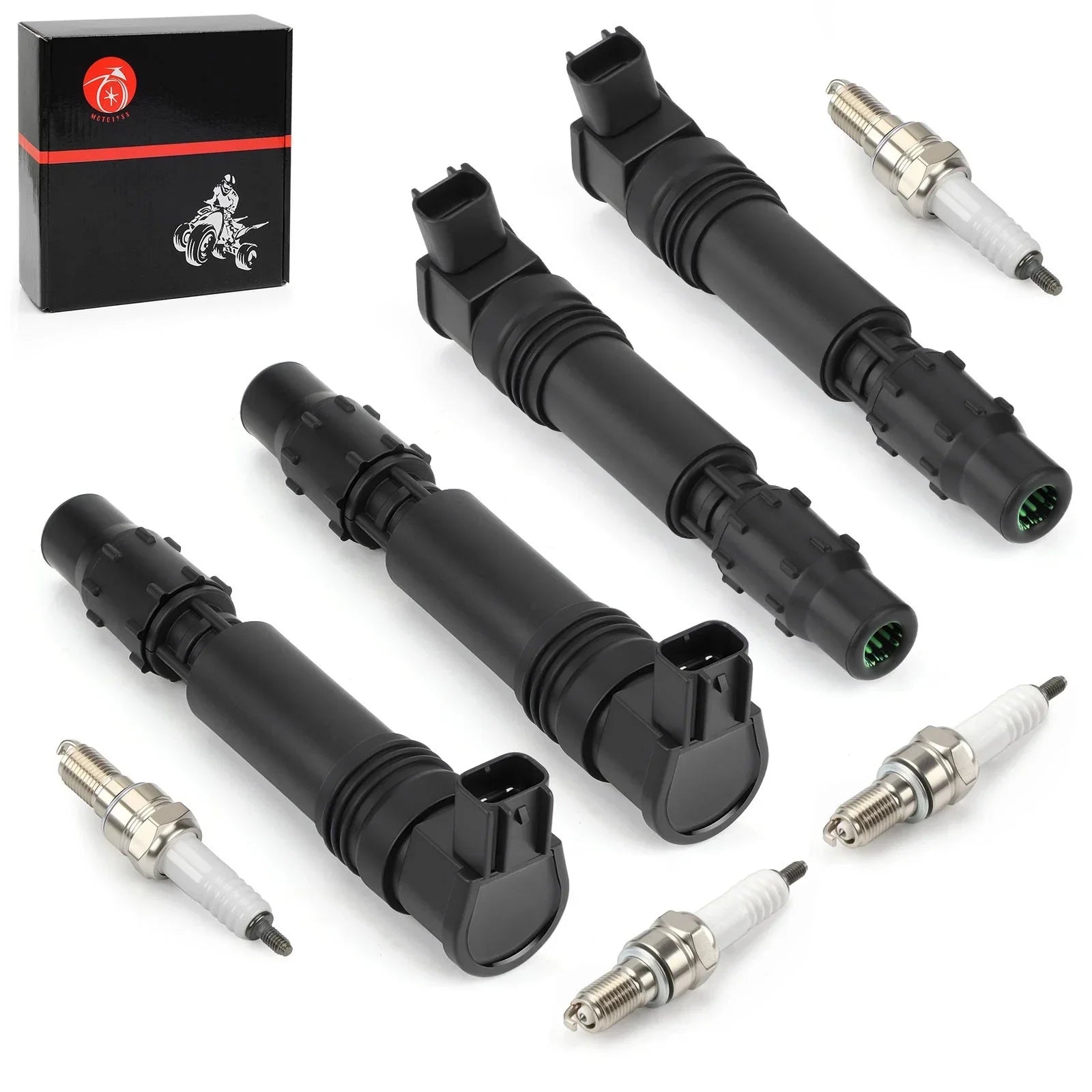 4Pcs Ignition Stick Coils w/ Iridium Spark Plug for Honda CBR600F (2002–2006)