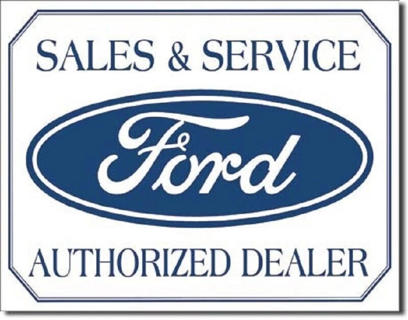 Ford Sales & Service Authorized Dealer Tin Sign