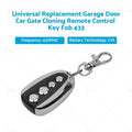 433MHz Universal Cloning Remote Key Fob for Garage Door Car Gate