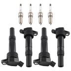 Set of 4 Ignition Coils + Spark Plugs for Hyundai Elantra Kia Forte Soul (2011–2018)