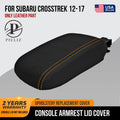 Leather Console Lid Armrest Cover for Subaru Crosstrek (2012–2017) Orange Stitch