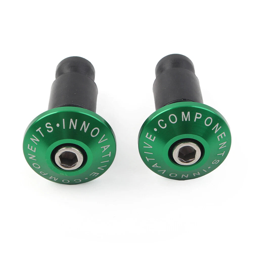2X Handle Bar End Cap for Motorcycle (7/8'', Green)