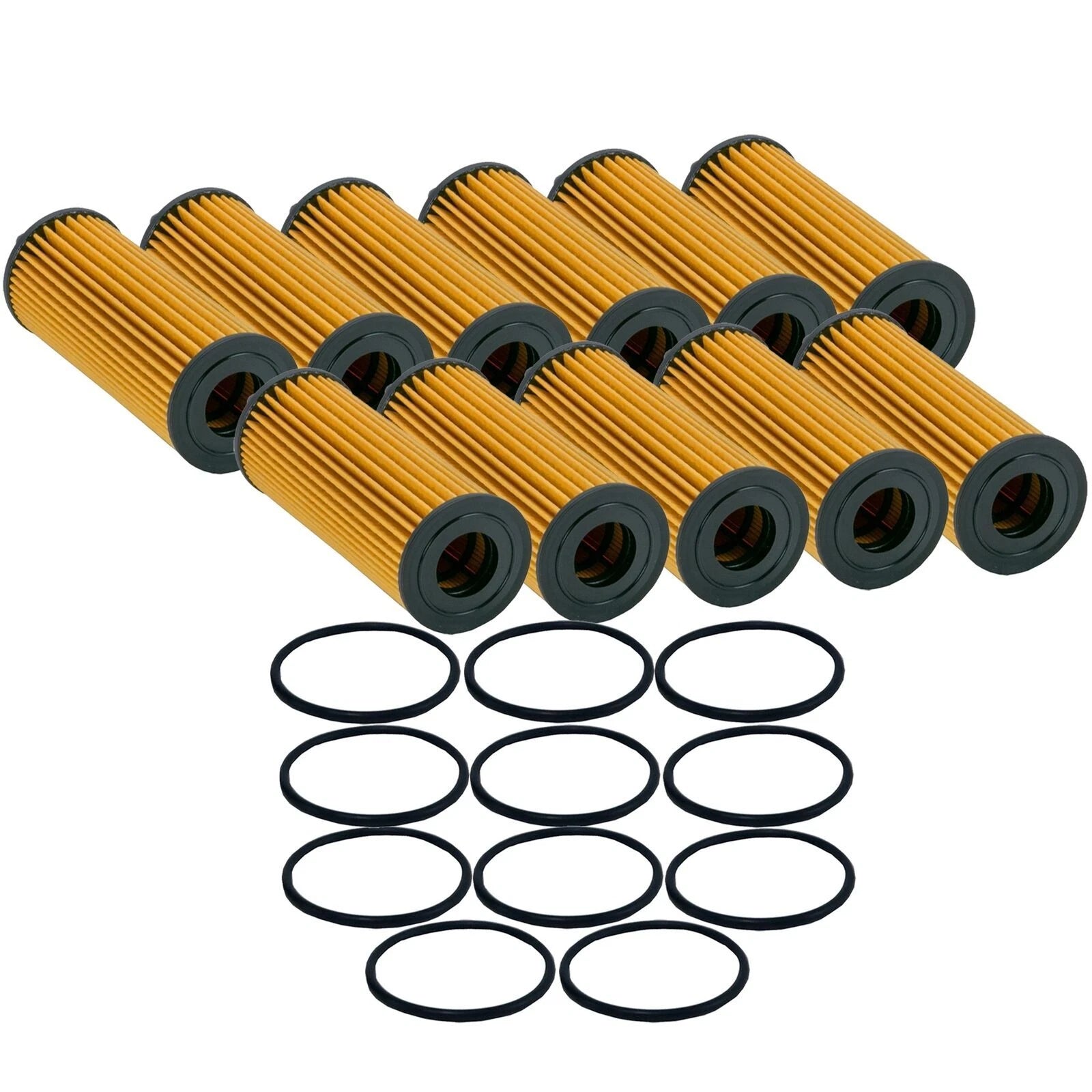 Set of 11 Engine Oil Filters for Chrysler Dodge Jeep Ram VW V6 (StdAsp)
