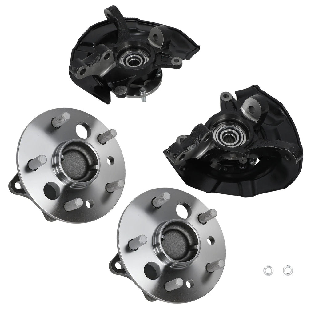 Set of 4 Front Steering Knuckle Assembly w/ Rear Wheel Hub for Toyota Camry (2007–2009)