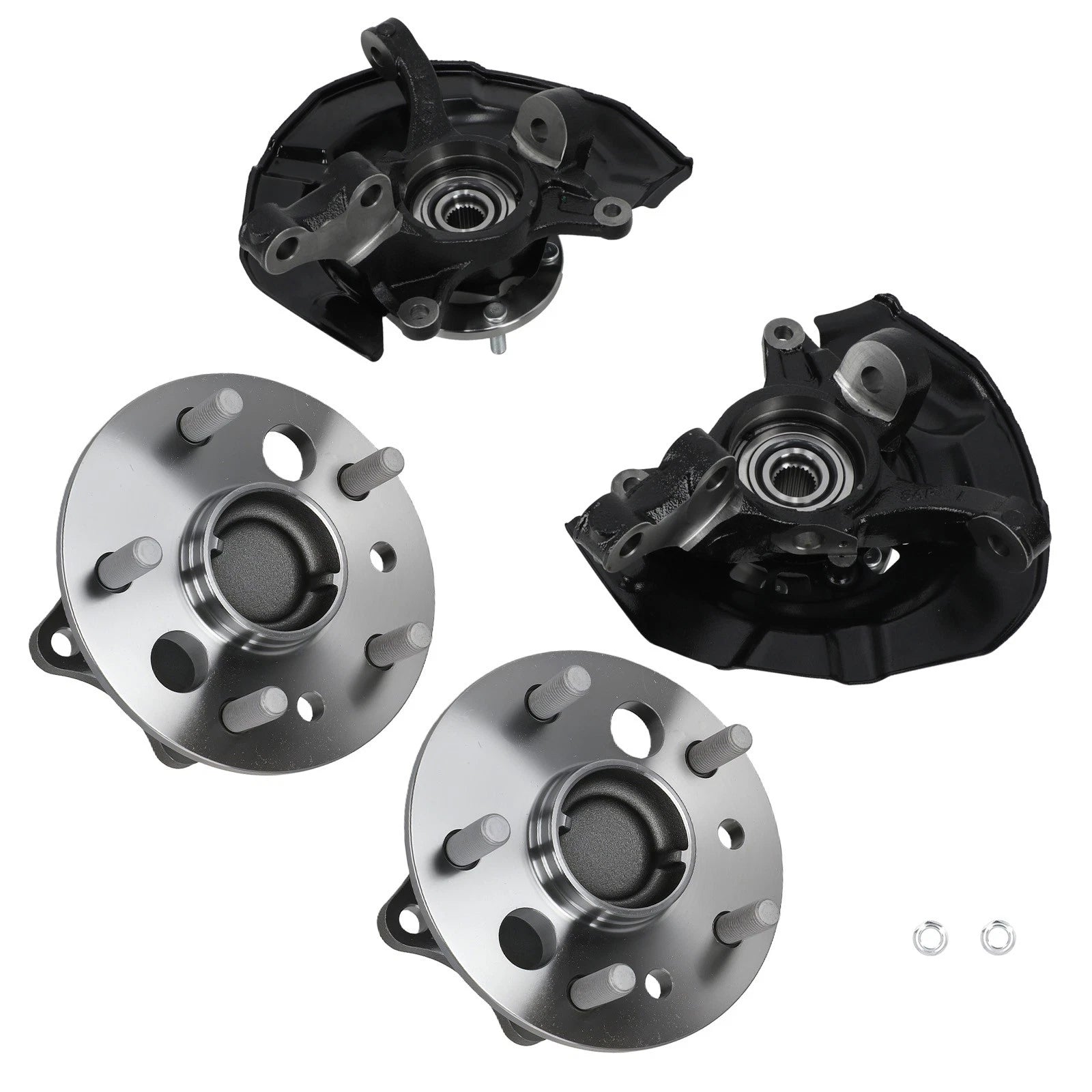 Set of 4 Front Steering Knuckle Assembly w/ Rear Wheel Hub for Toyota Camry (2007–2009)