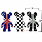 3x Bear Cartoon UK Flag Window Reflective Sticker for Mini Cooper (2014-2020)