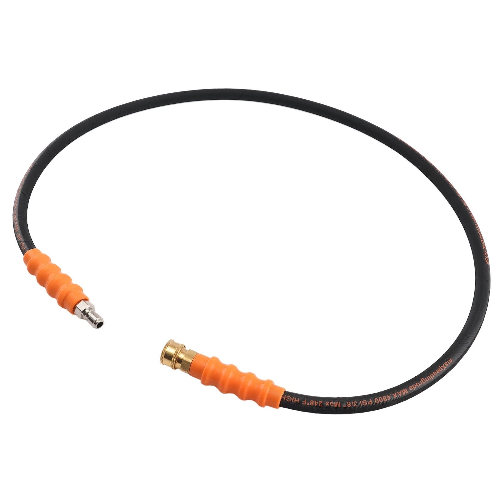 3/8" Quick Connect Pressure Hose for (5FT, 4800PSI, Rubber)