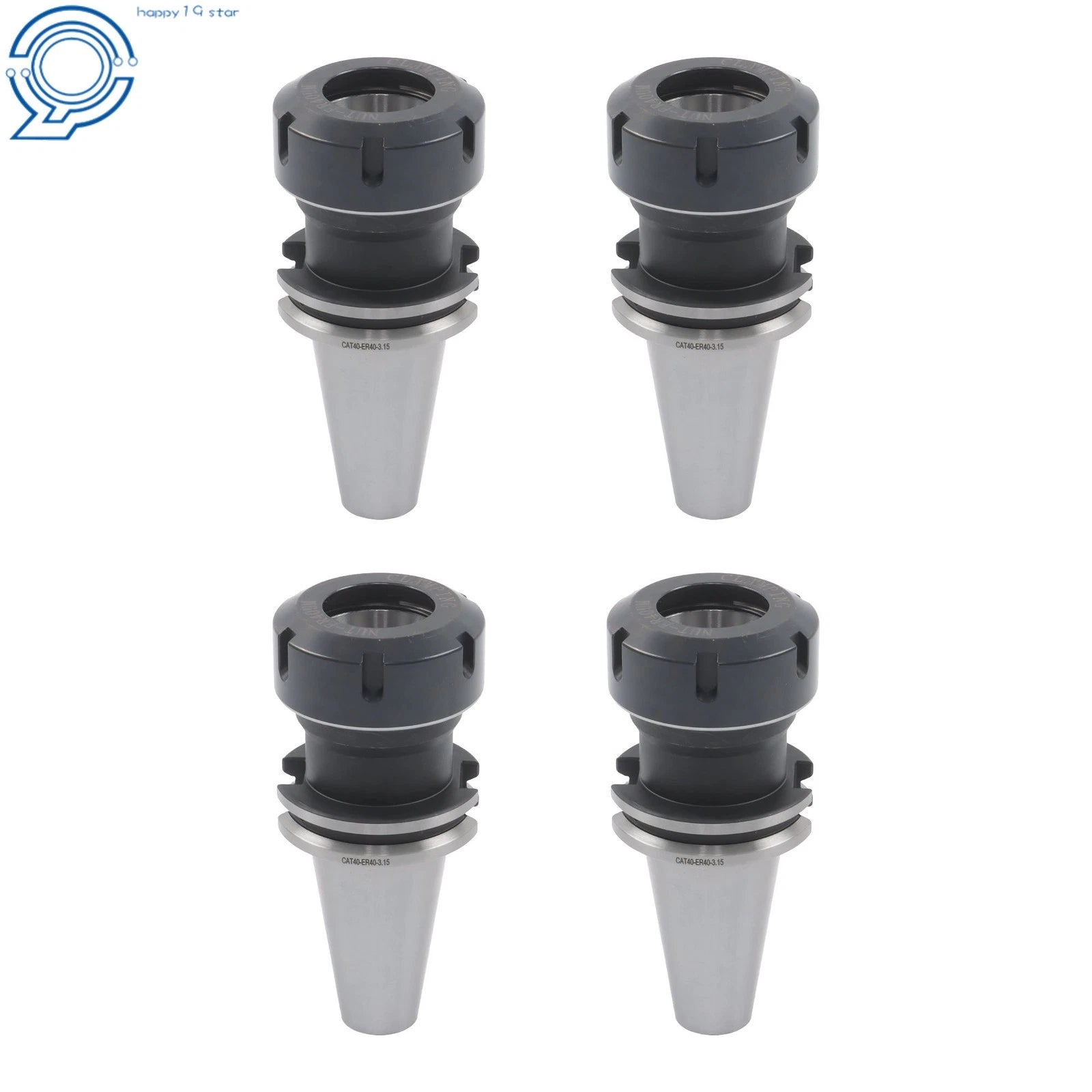 4 Piece Collet Chuck Set CAT40 ER40 for Precision Machining (20000 RPM)