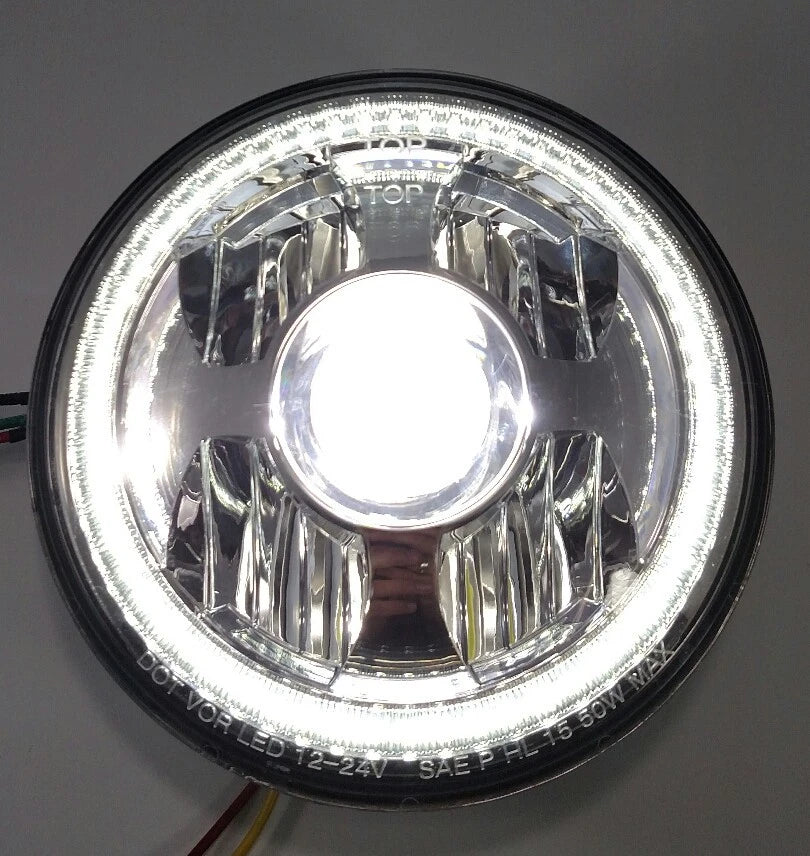 7 Inch LED Projection Headlights Pair with Halo Ring for Jeep Wrangler (1997–2006)