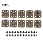 10pcs Antique Bronze Cabinet Hinges for Jewelry Chest Wooden Box (30mm x 25mm)