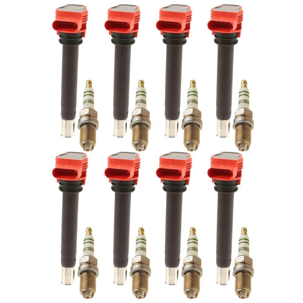 Set of 8 Ignition Coils & 8 Spark Plugs for Audi R8 S5 V8 (2008–2015)