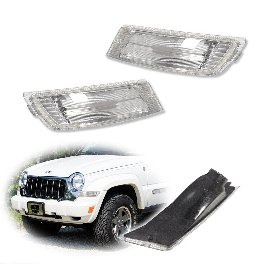 Clear Silver Corner Parking Signal Lights for Jeep Liberty (2005–2007)