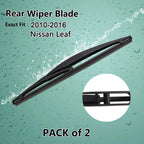 Pack of 2 Rear Windshield Wiper Blades for Nissan Leaf (2010–2016)