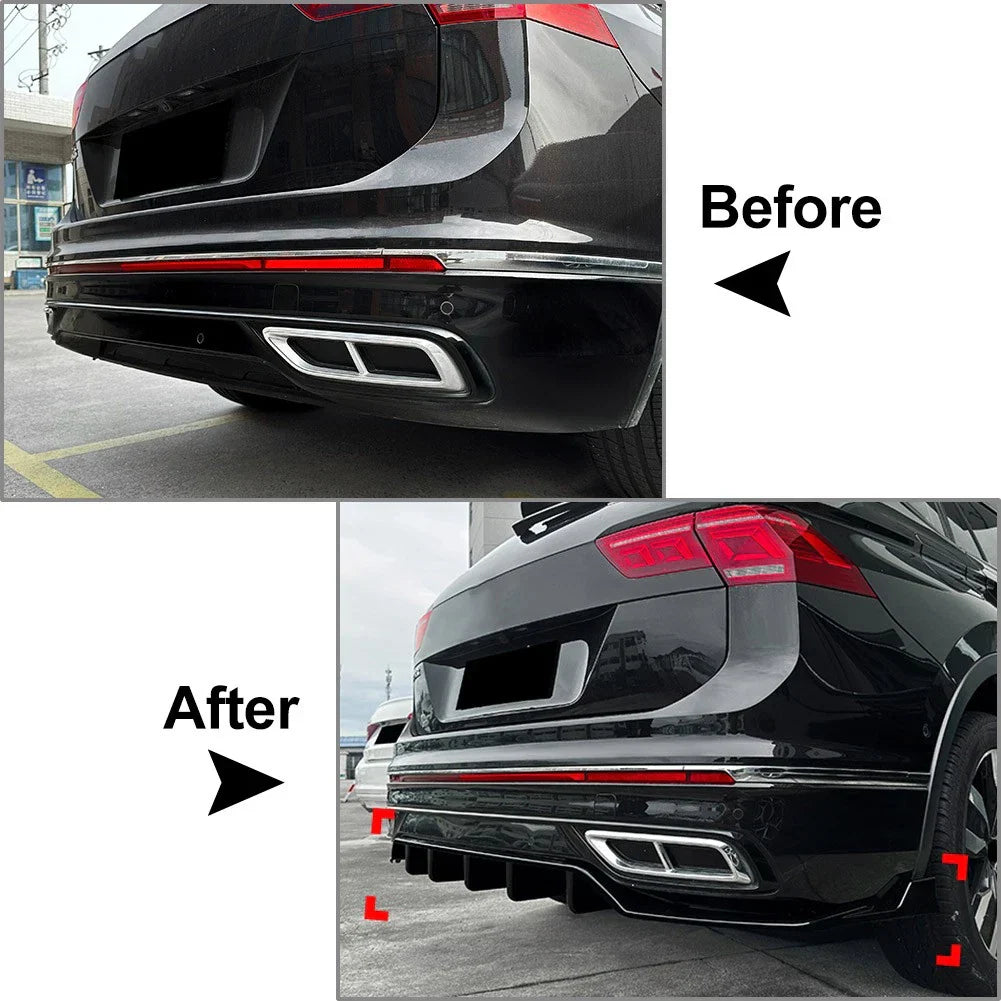 Glossy Black Rear Bumper Splitter Lip for VW Tiguan (2021-2023)