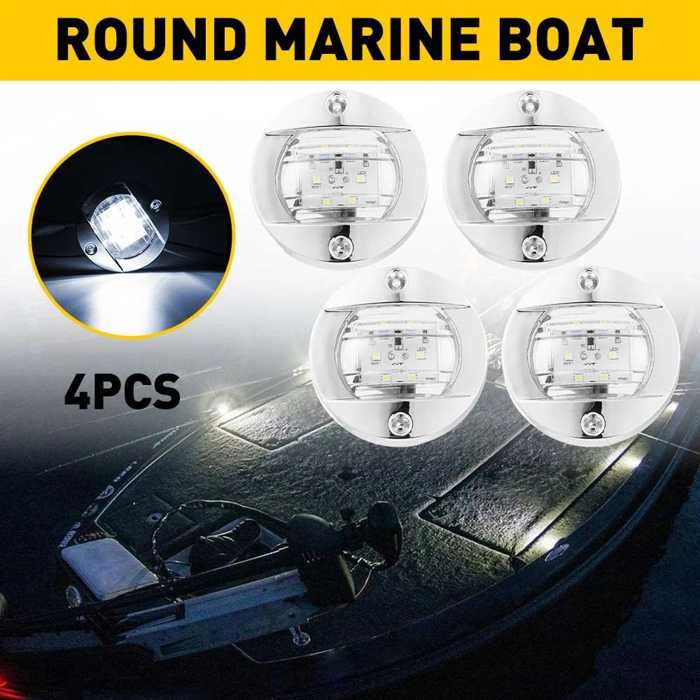 4x Round Courtesy Lights for Marine Boat (LED)