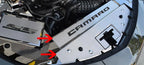 Brushed Front Header Plate with Black C-Fiber Vinyl for 2016–2020 Camaro
