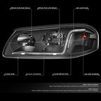 LED DRL Headlight/Lamp for Chevy Impala (2000–2005) Black Housing Clear Corner
