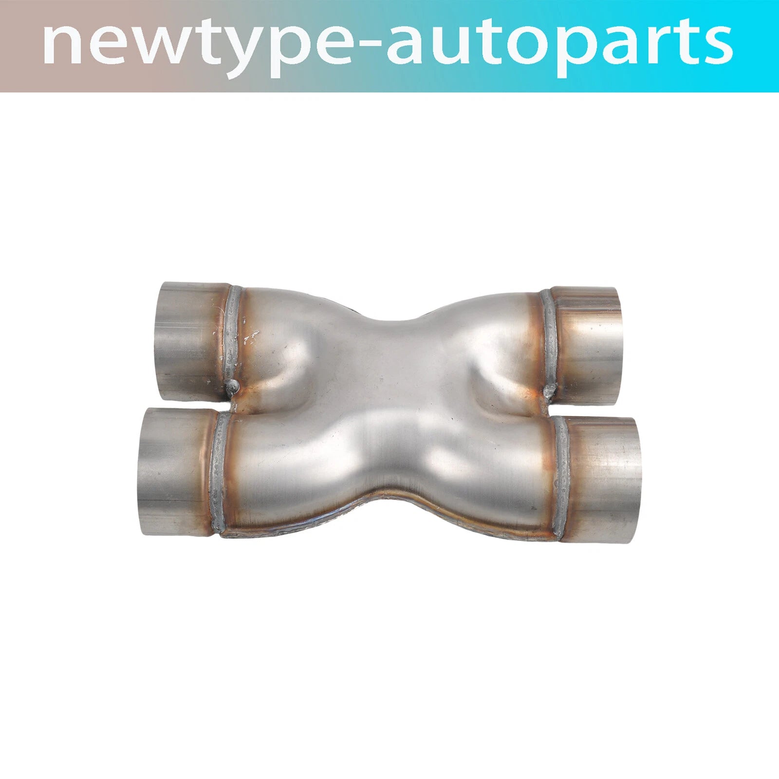 3" Dual In/Out Stainless Steel X-Pipe Muffler Exhaust Tip for Universal