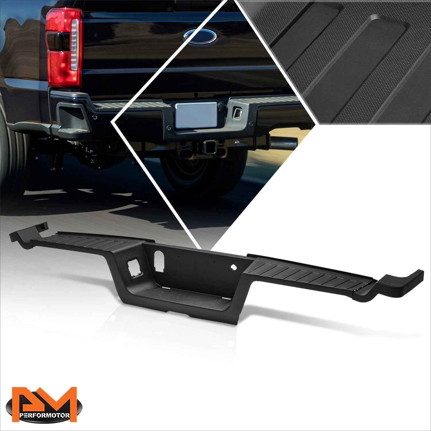 Rear Bumper Step Pad for Ford F-250 F-350 Super Duty (2017–2022) Black