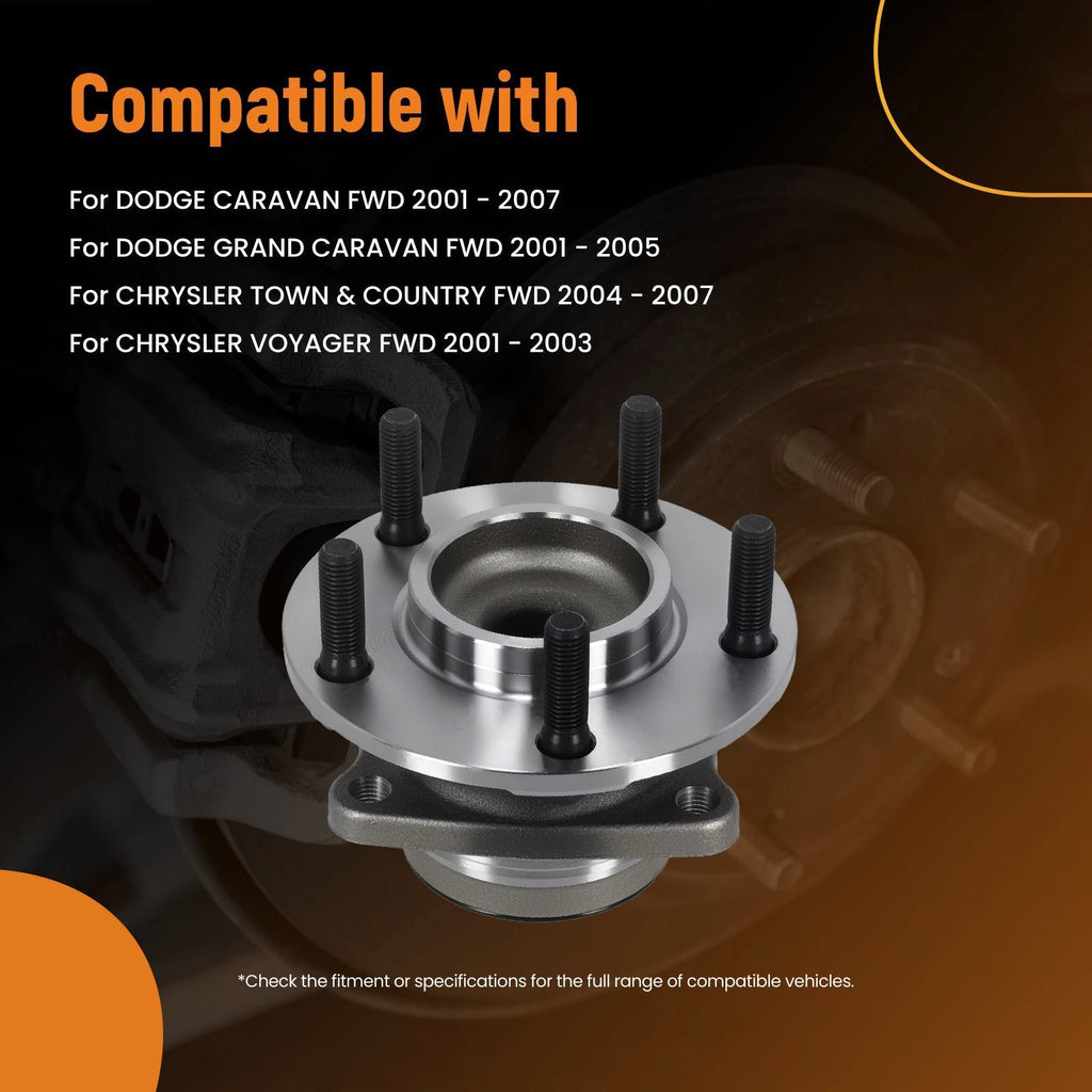 5 Bolt Rear Wheel Hub & Bearing for Dodge Caravan (2001–2007) PT512170 Non-ABS