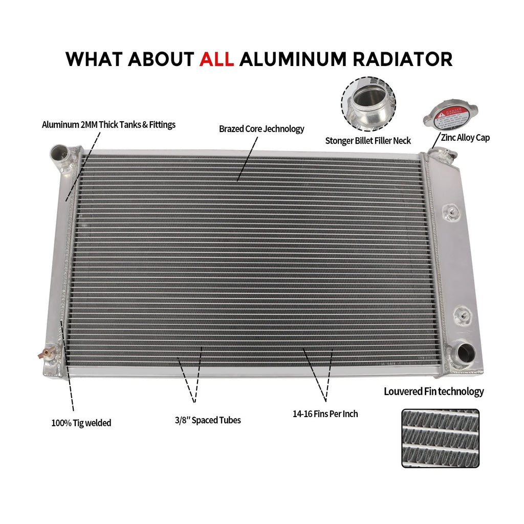 3 Rows Aluminum Radiator for Pontiac Firebird Formula Trans Am (1970–1981)