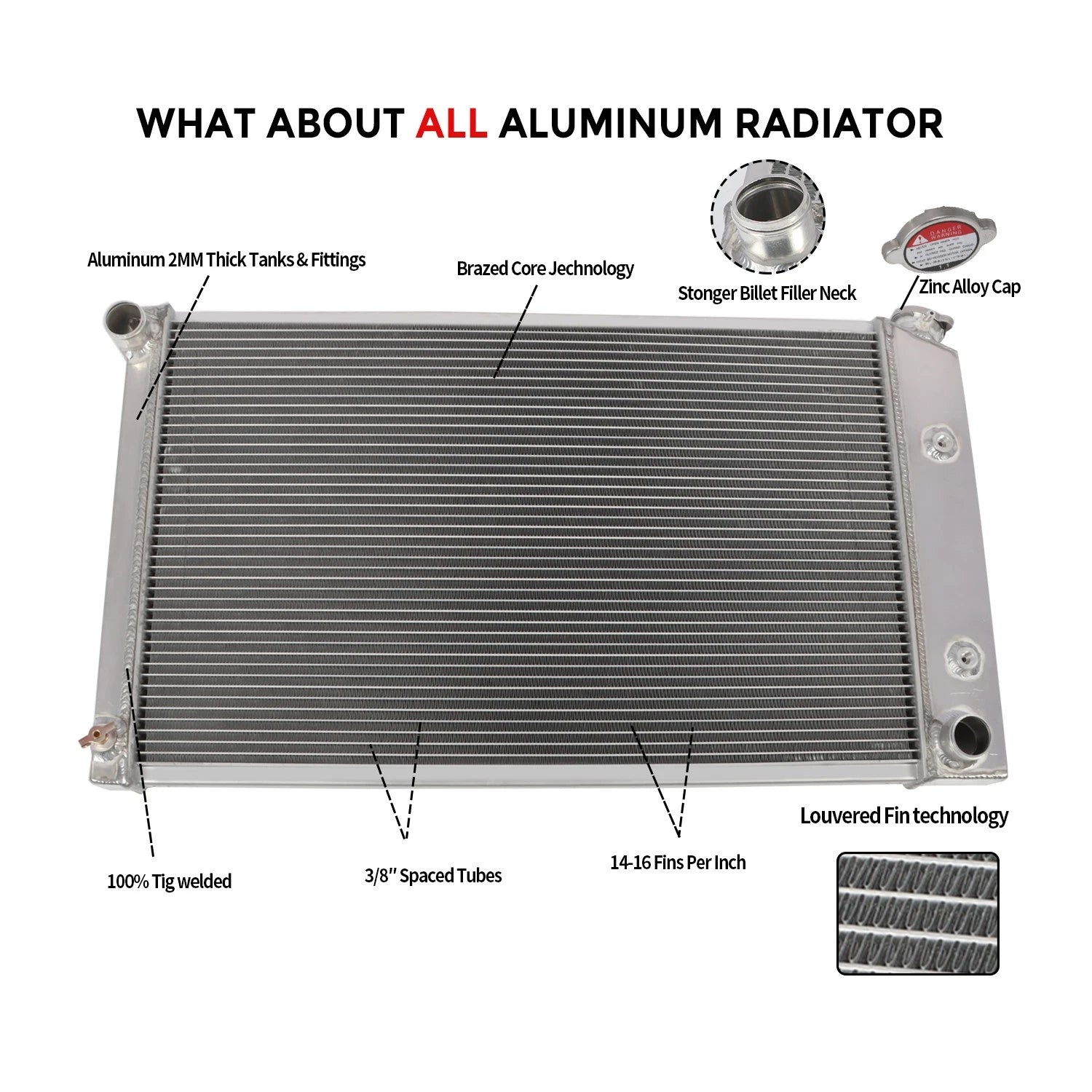 3 Rows Aluminum Radiator for Pontiac Firebird Formula Trans Am (1970–1981)