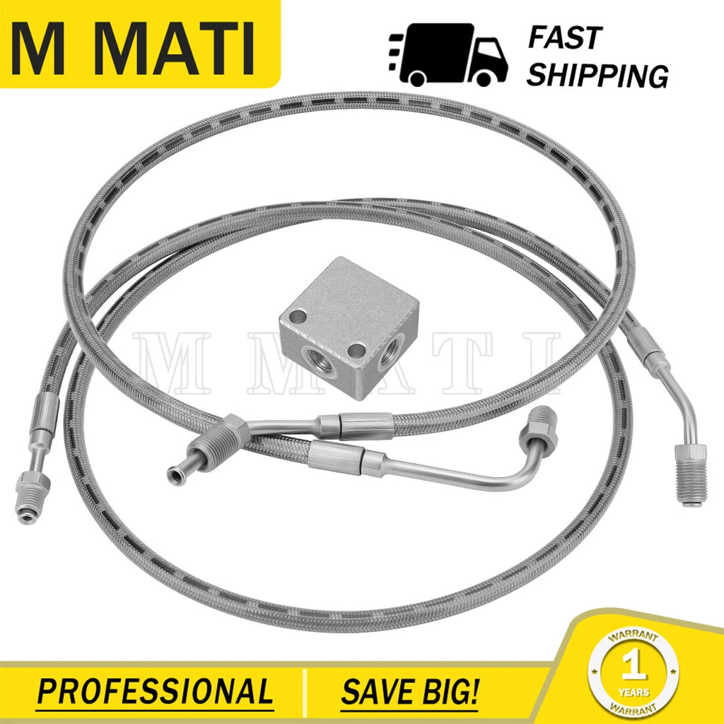 Set of 2 Rear Brake Hose Lines with Fitting for Polaris Ranger 425 500 (2006–2010)