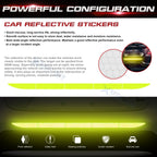 Glow-In-The-Dark Fluorescent Green Rear Trunk Safety Decal Strips Kit for Auto (2010-2020)