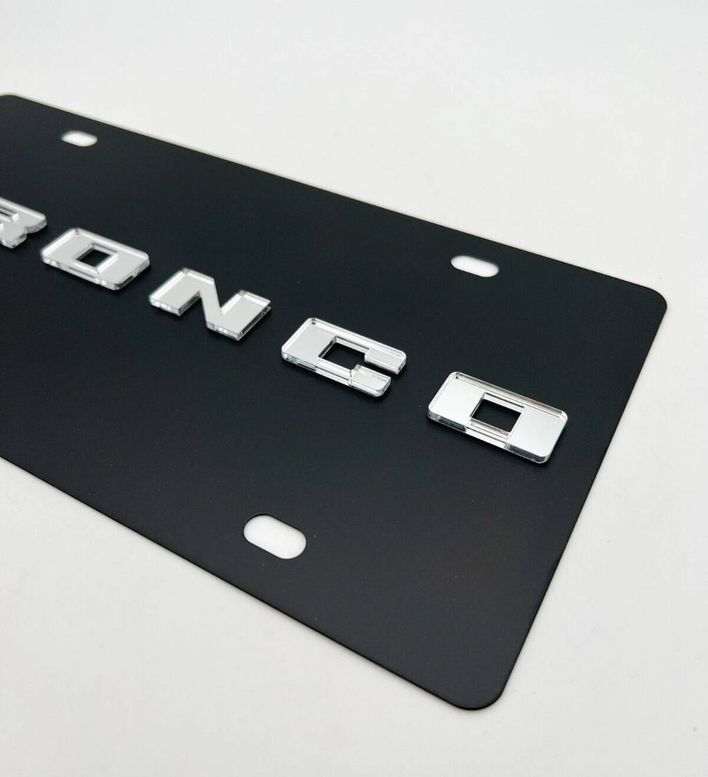 License Plate Frame Premium Black Metal for Ford Bronco (2021–2024)
