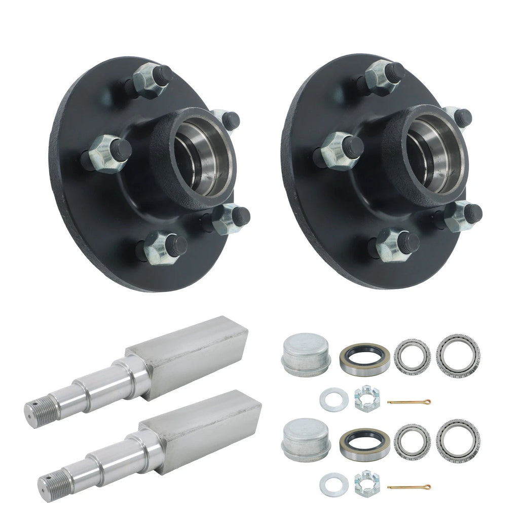 Square Trailer Hub with Bearing Kit for 3500 lbs Axle (5 on 4.5")