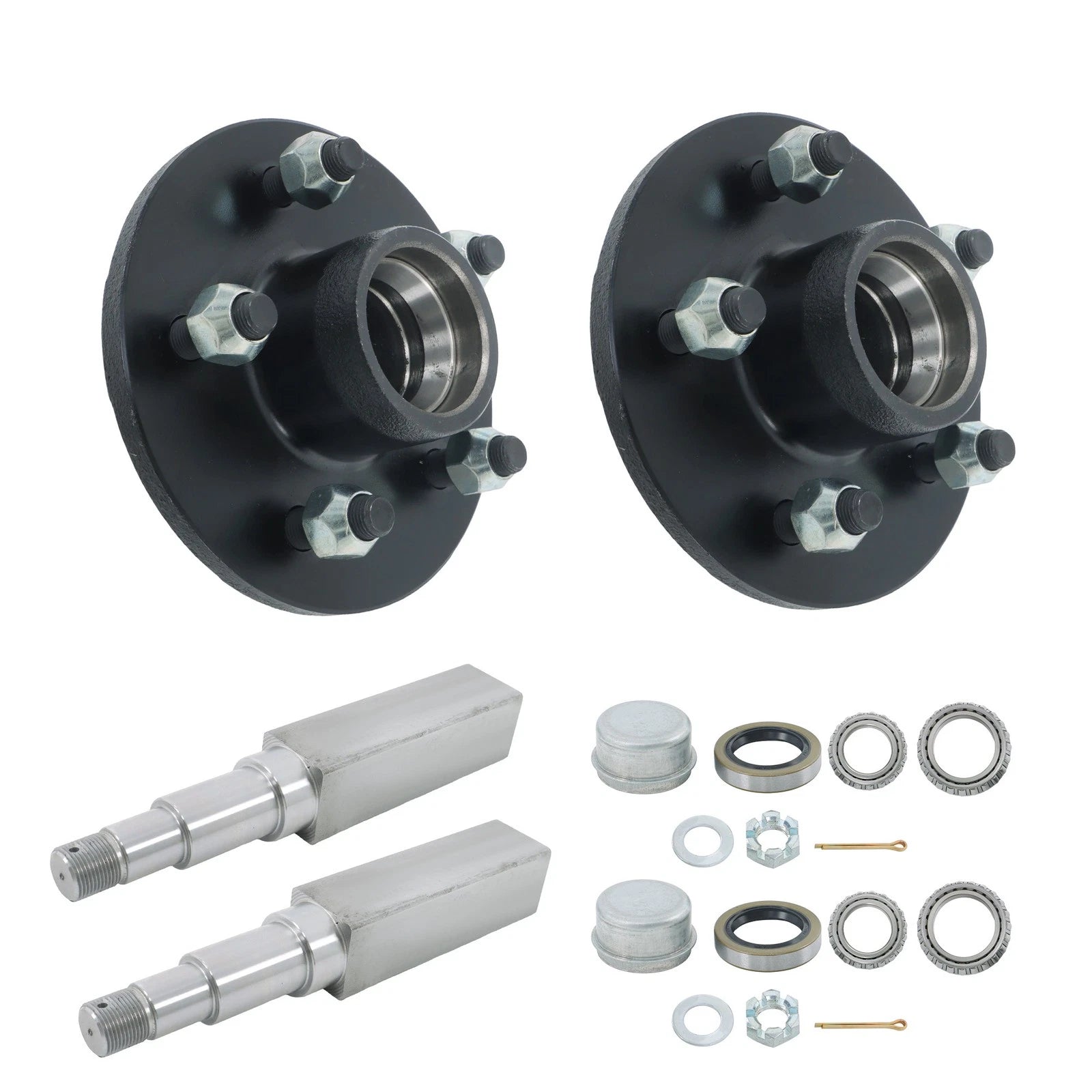 Square Trailer Hub with Bearing Kit for 3500 lbs Axle (5 on 4.5")