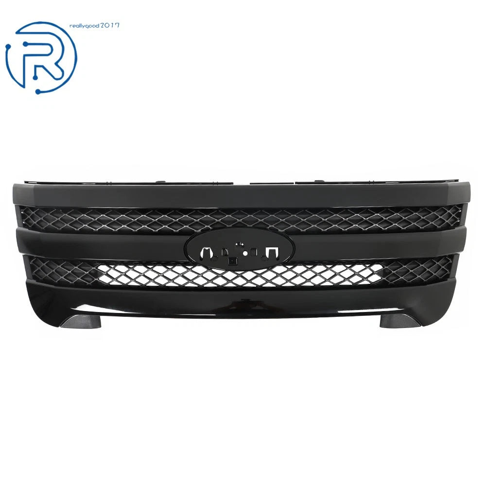 Gloss Black & Silver Gray Front Upper Grille for Ford Explorer (2011-2015)