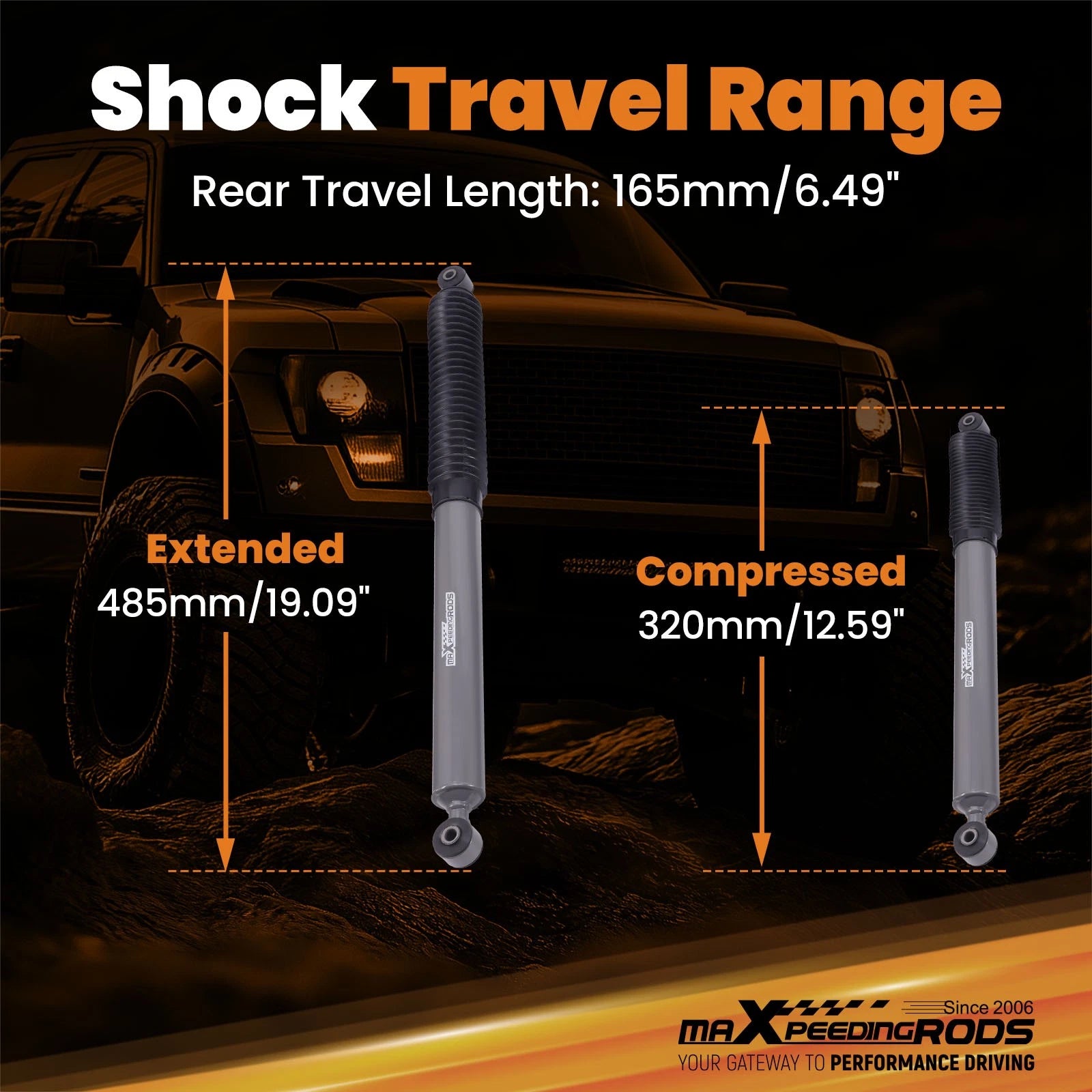Suspension Drop Kit Shocks for Ford F150 F100 2WD (1980–1996) 3"/5"